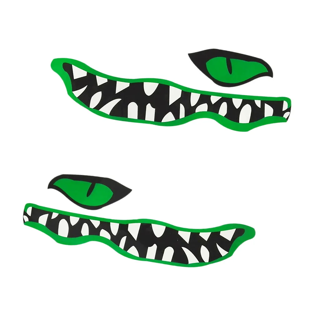 Kayak Canoe Graphics Vinyl Decal Stickers - 2x Shark+ 2x River Monster Mouth