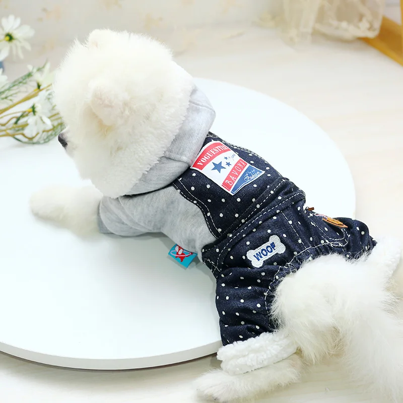 灰色点点牛仔背带裤_8251