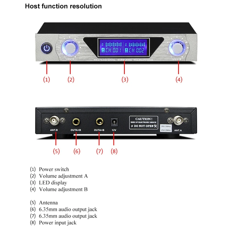 Professional Handheld UHF Wireless Microphone