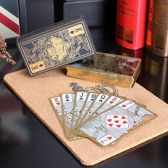 Sammlung wasserdichter Spielkarten Goldenes Tischspielzubehör 