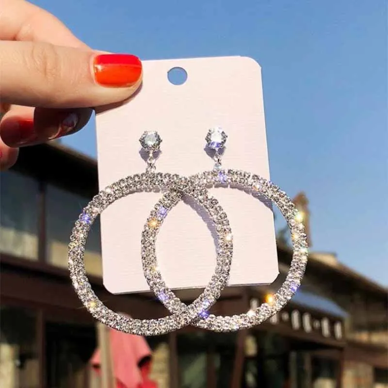 

Stud Earrings 2019 New Arrival High Quality Earrings Elegant Accessories Simple Design Full Rhinestone For Women's Gift Brincos