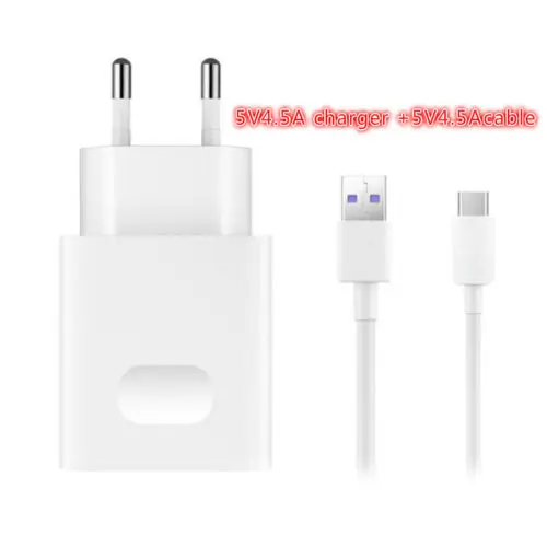 

Supercharger Wall 5V 4.5A EU Charger 5A USB TYPE-C 22.5w charging Cable For Huawei Mate 10 20 P10 Plus P20 P30 Pro Honor V10 V20