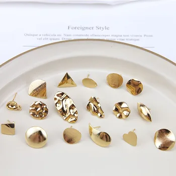 

DIY Handicraft Jewelry Accessories Copper-plated Irregular Triangle Loving Water Drop Earpin Earrings Material