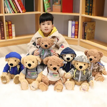 

High Quality 35CM Sports Leisure Teddy Bear With Scarf Stuffed Animals Bear Plush Toys Teddy Bear Doll Lovers Birthday Baby Gift