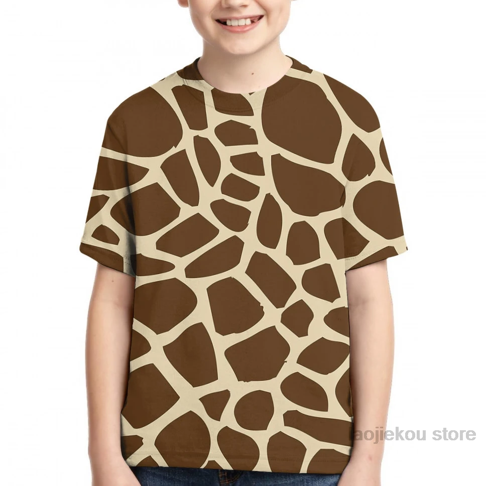 Giraffe Pattern men T-Shirt women all over print fashion girl t shirt boy tops tees summer Short Sleeve tshirts