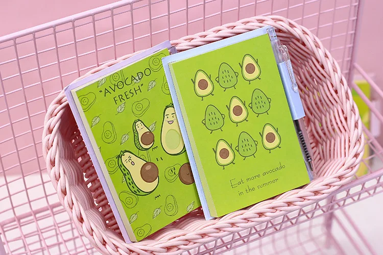 Каваи авокадо узор с шариковой ручкой Блокнот Дневник Книга тетрадь Escolar Papelaria школьные офисные принадлежности
