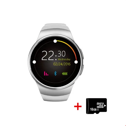 Silver 16G LYKRY KW18 Bluetooth Смарт часы полный экран Поддержка SIM TF карты Smartwatch телефон монитор сердечного ритма шагомер для Android IOS - Цвет: Silver 16G
