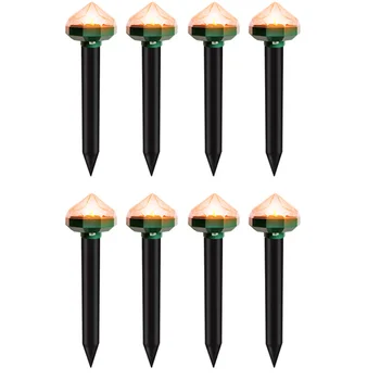 

8 Pack Solar Powered Ultrasonic Mouse Pest Rodent Repeller Mole Repellent LED Light Repeller Outdoor Lamp