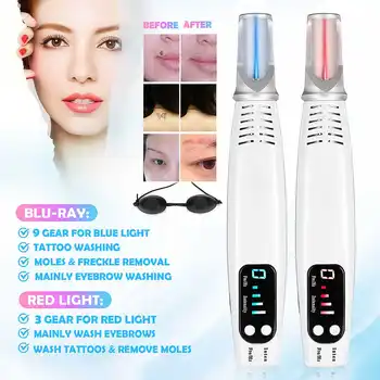 

LCD Display Picosecond Laser Pen Red/Blue Light For Freckle Moles Removal Laser Pointers Pen Spot Remover Tool EU/US Plug
