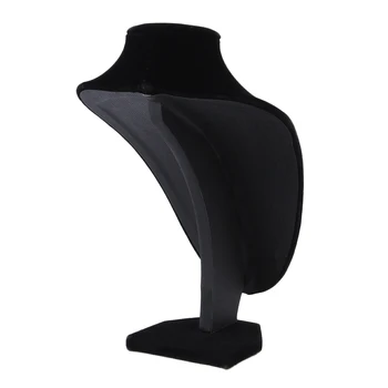 

Necklace Choker Jewelry Mannequin Display Shelf Necklace Pendants Stand Rack black velvet Display Holder Stent Jewelry Showcase