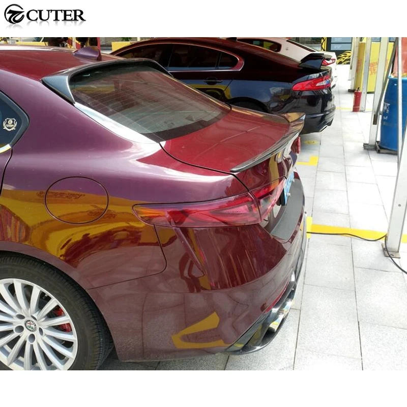 Комплект кузова из углеродного волокна, задний спойлер на багажник, крыло для Alfa Romeo Giulia