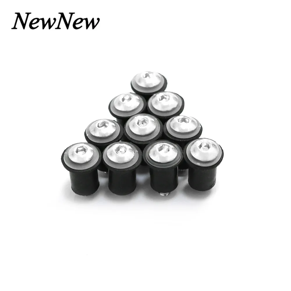 10 шт./компл. M5X15mm мотоцикл Алюминий винты обтекателей Болты Комплект средства ухода за кожей крепление для мотоцикла ветровое стекло болтов винтов гаек - Название цвета: Серебристый