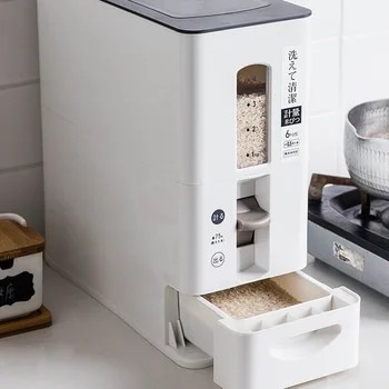 

6kg loaded rice barrels Japan metered rice storage box insect-proof moisture-proof household miscellaneous grains mung bean