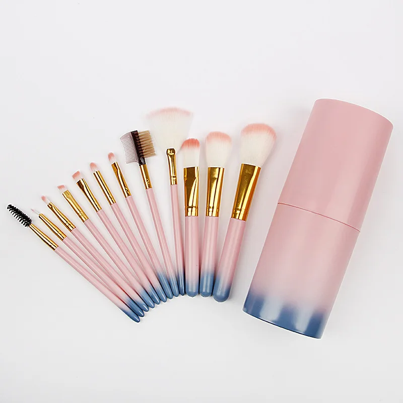 

Blush Concealer Eyeshadow Makeup-Brushes-Kit Foundation Cosmetic Eye-Tool Lip12pcs
