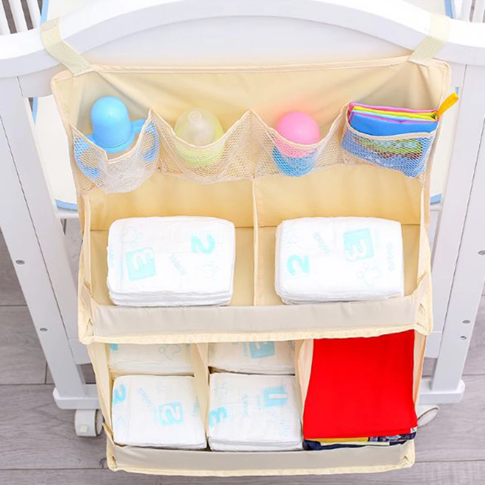 

Portable Bedside Waterproof Professional Organizer Nursing Baby Crib Practical Diapers Large Bed Hanging Bag Children Bedding