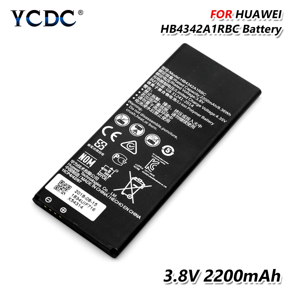 YCDC Перезаряжаемые литий Батарея HB4342A1RBC 3,8 V 2200 мА/ч, Батарея для huawei Y5 II Y5II Y5 2 Y6 Ascend Honor 4A 5A