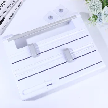 

1pc Multi-function Kitchen Storage Rack Tin Foil Clingfilm Cutter Plastic Storage Rack Paper Towel Garbage Bag Rack (White)