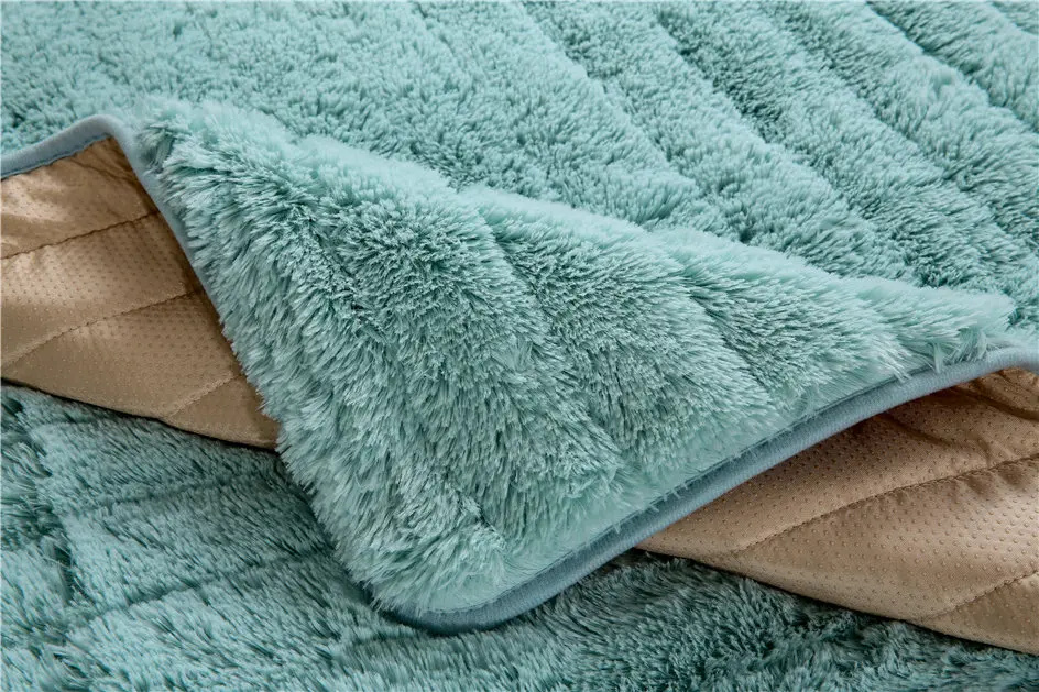 Wishstar Современный твердый серый полосатый чехол для углового дивана нескользящий чехол для сиденья зимний плюш толстый протектор диван теплое одеяло