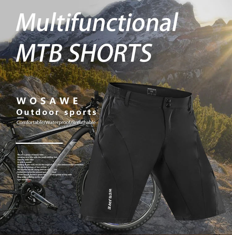 WOSAWE велосипедные шорты мужские MTB горный велосипед быстросохнущие шорты велосипедные горные бермуды дышащие мешковатые короткие штаны