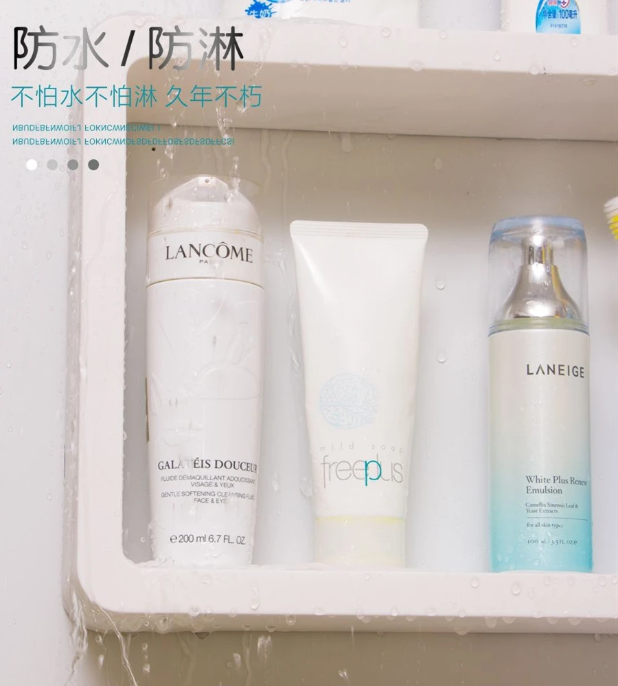 Угловая полка для ванной комнаты 2 х слойная настенная подвесная Косметическая