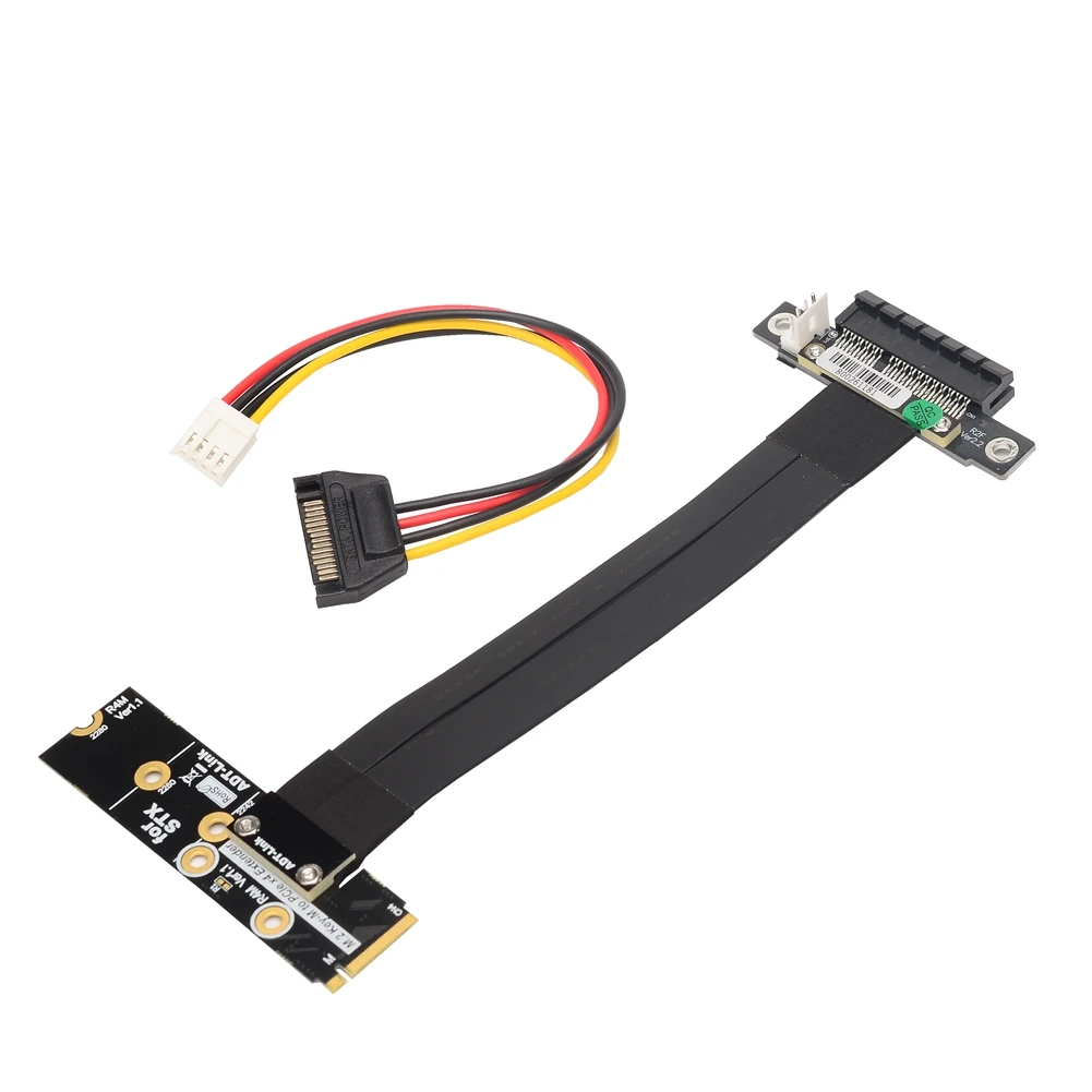 Pcie x4 Ssd Cabo de Extensão Pci Express 4x para M.2 Nvme m Chave Ngff 2280 Riser Adaptador de Cartão Extensor Gen3.0 Btc Mineração para Itx Novo Cabos de computador e conectores - Imagem 3
