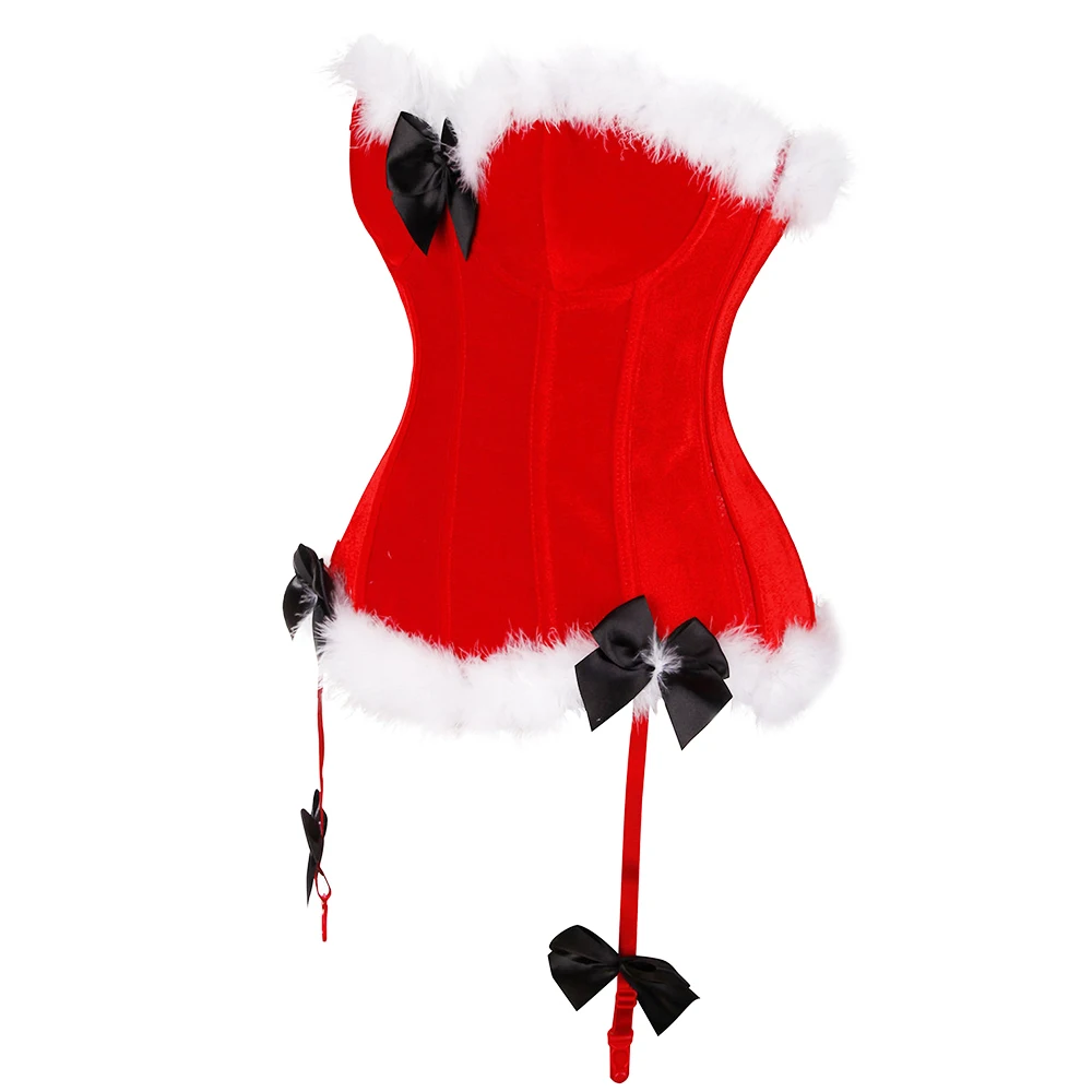 Новое поступление, женский красный корсет на шнуровке, роскошный костюм Mrs Claus, рождественское Бюстье, корсет, топ, S-2XL, сексуальное нижнее белье