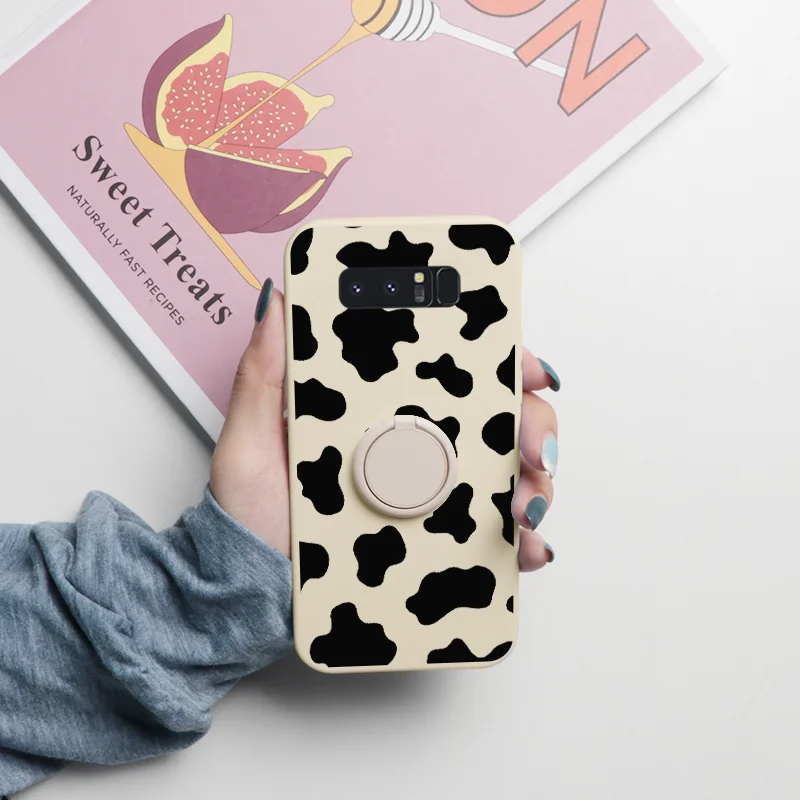 For Samsung Galaxy Note 10 9 8 Case Magnetic Ring Holder Fundas For Samsung GalaxyNote10 GalaxyNote9 GalaxyNote8 Flower TPU Etui kawaii samsung cases Cases For Samsung