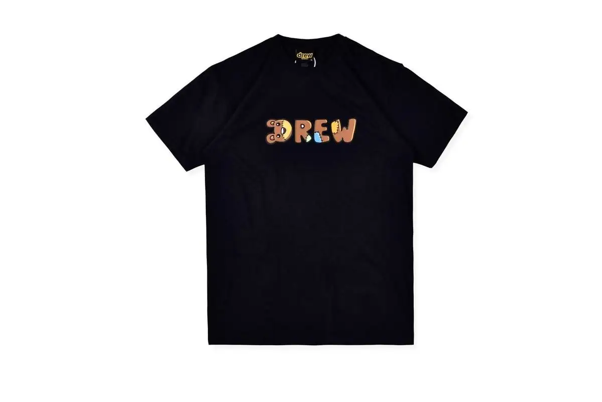 19ss Drew House, футболки для мужчин и женщин, высокое качество, 1:1, топ, медведь, буквы drew, Повседневная Уличная одежда, Drew House, Джастин Бибер, футболка