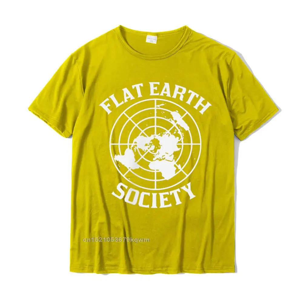 Design Tops Shirts Newest Crewneck Summer Short Sleeve 100% Cotton Fabric Men's T-shirts Normal Tee Shirts Drop Shipping Flat Earth Society Logo Conspiracy Theory Earthers Gift T-Shirt__4162 yellow