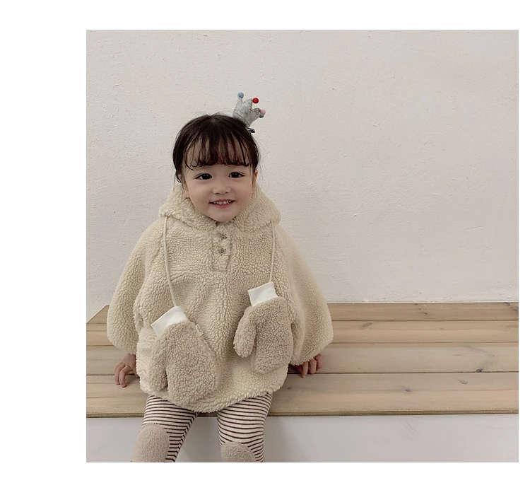 Детский свитер с капюшоном; Новинка года; зимнее платье в западном стиле; детская куртка в южнокорейском стиле; детская толстовка с капюшоном; одежда из овечьей шерсти