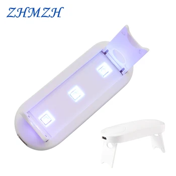 

DC5V LED UV Curing Lamp Foldable 6W Ultraviolet GEL Curing Light 3LEDs Android Type-C Interface UV Curing Light For Nail Art