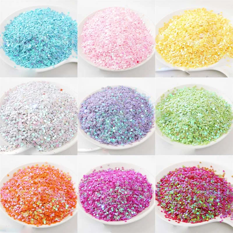 Блестки для ногтей с сердечками персикового цвета 3 мм блестки макияжа Love Eye