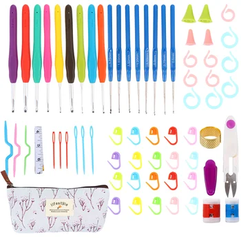 

1 Set Crochet Hooks Kit Knitting Stitch Marker Knitting Needles Kit Weaving Tool