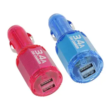 

12V Dual USB Car Charger 3.4A Fast Charging LED Light For Iphone Samsung Huawei Mini USB Auto Charging Car Charger Accessories