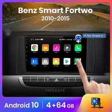 AWESAFE Voice Control PX9 Auto Radio für Mercedes Benz Smart Fortwo 2010 - 2015 Multimedia Player 2Din Android 10 Autoradio GPS