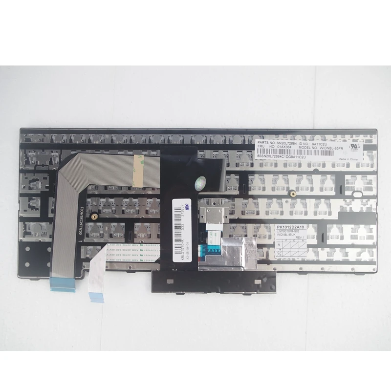 Клавиатура с французской подсветкой Azerty для Lenovo ThinkPad A475 T470 T480 01AX364 01AX405 01AX446 SN20L72726 PK1312D1A00 PK1312D2A00 FR