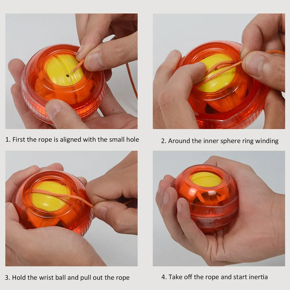 LED Wrist Ball Trainer Relax Toy scope Ball Muscle Power Ball Black Arm Exerciser Strengthener Fitness Equipments
