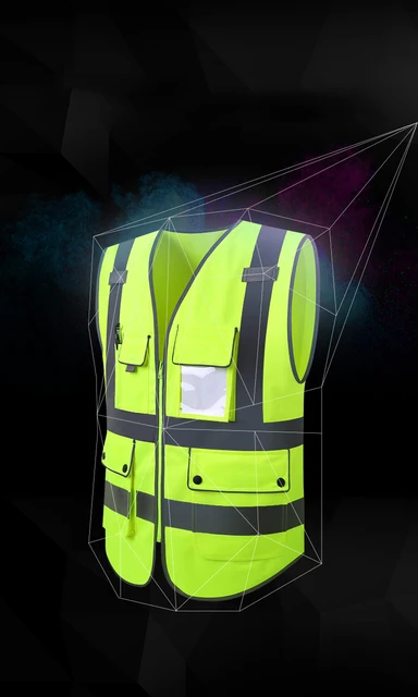 Gilet Réfléchissant Multi-sacs, Gilet De Protection De Sécurité Pour  Chantier, Veste De Vêtements Fluorescents, Brille Dans La Nuit - Matériau  Réfléchissant - AliExpress