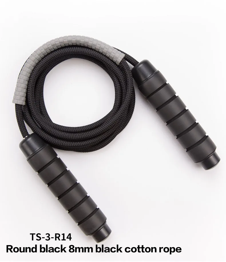 Black 8mm ПП Одноподшипниковый подшипник гладкая поверхность канавка хлопок Скакалка упражнения фитнес легко носить с собой яркий скакалка - Цвет: Black 8mm