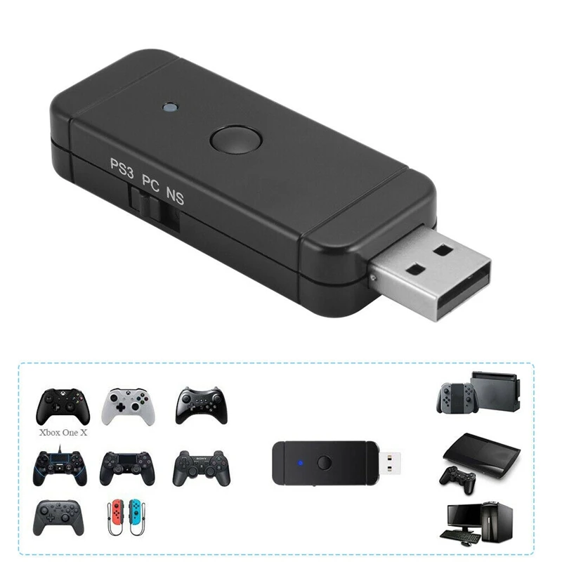 Беспроводной/проводной USB игровой контроллер адаптер для Nintendo Switch PS3 PS4 PC Bluetooth