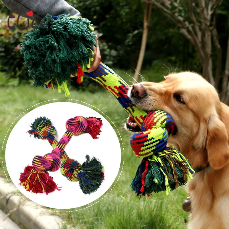 

Elly Pet with Pet Supplies Cotton Rope Toys Dog Bite Interactive Toy Color Cotton Rope Closeout Processing