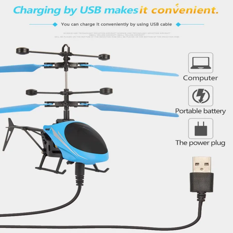 Мини радиоуправляемые Инфракрасные Индукционные вертолеты, Детские авиационные игрушки, мини-вертолет с usb-кабелем для зарядки, детский подарок