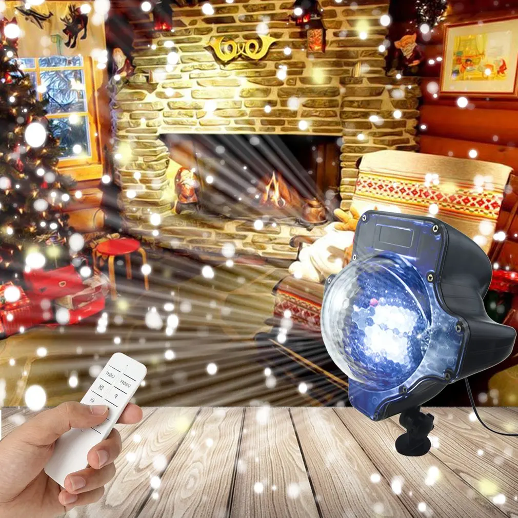 Тыквенный светодиодный светильник для снегопада Радиочастотный пульт дистанционного управления прожектор с эффектом снегопада светильник Снежный светильник светодиодный Ландшафтный Рождественский сценический светильник