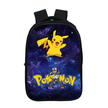 

Pokemon Printed Backpack Youth Waterproof Breathable Polyester Backpack Campus Student Pikachu Schoolbag Travel Bag Double Bags