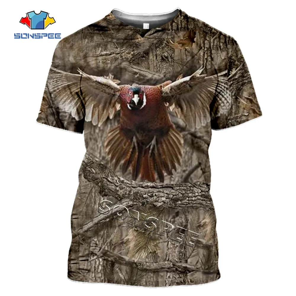 SONSPEE Camo Hunting Animals Fox 3D T-shirt Summer Casual Men's t shirts Fashion Streetwear Women Pullover Short sleeve Tee Tops (2)