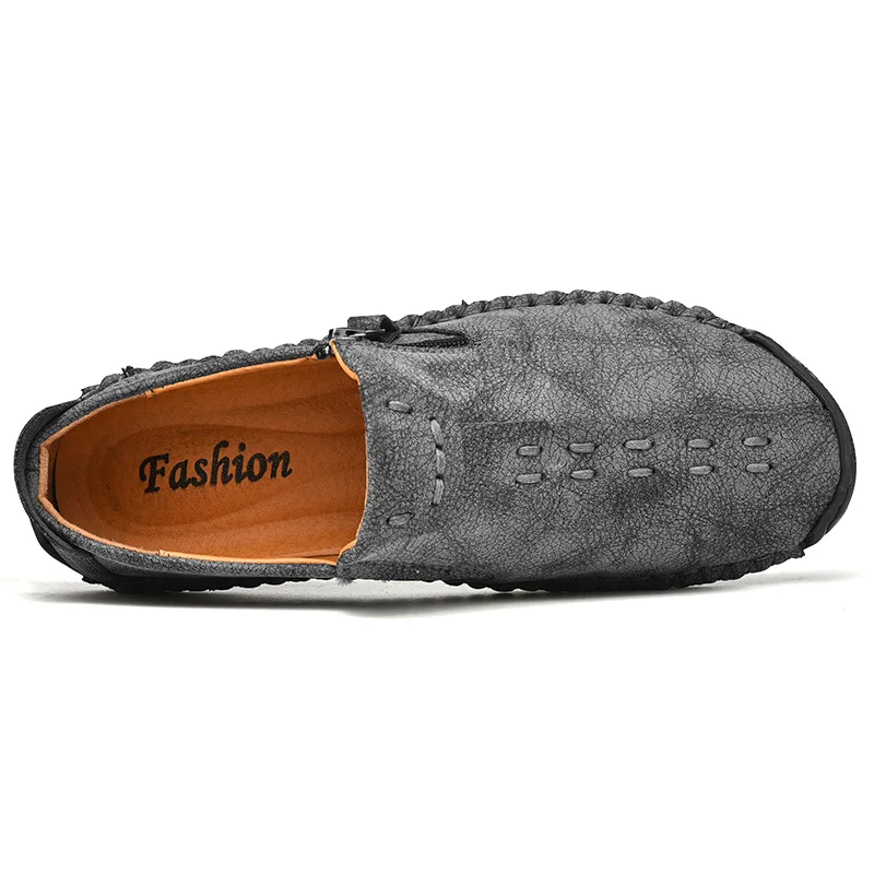 Comfortable Leather Men Shoes Casual Slip On Men Loafers Qlity Split Leather Shoes Men Flats Hot Sale Moccasins Shoes Plus Size