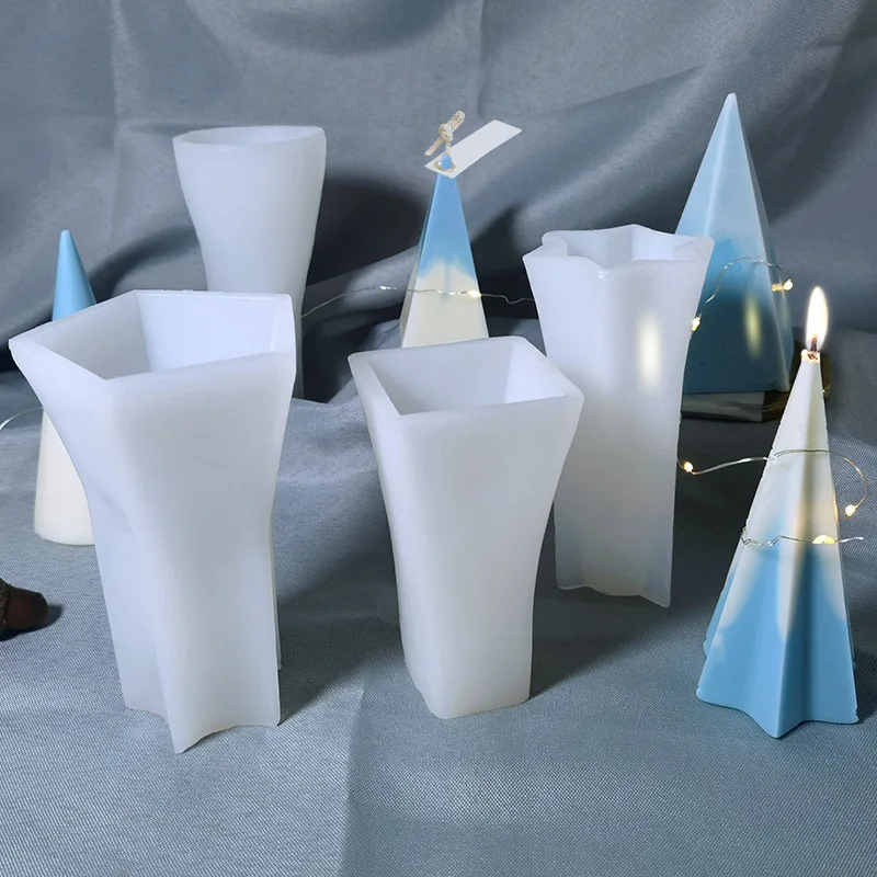 Liery Moule Bougie Bougie en Plastique De Moule en Forme De Pyramide pour La Fabrication De Bougies 