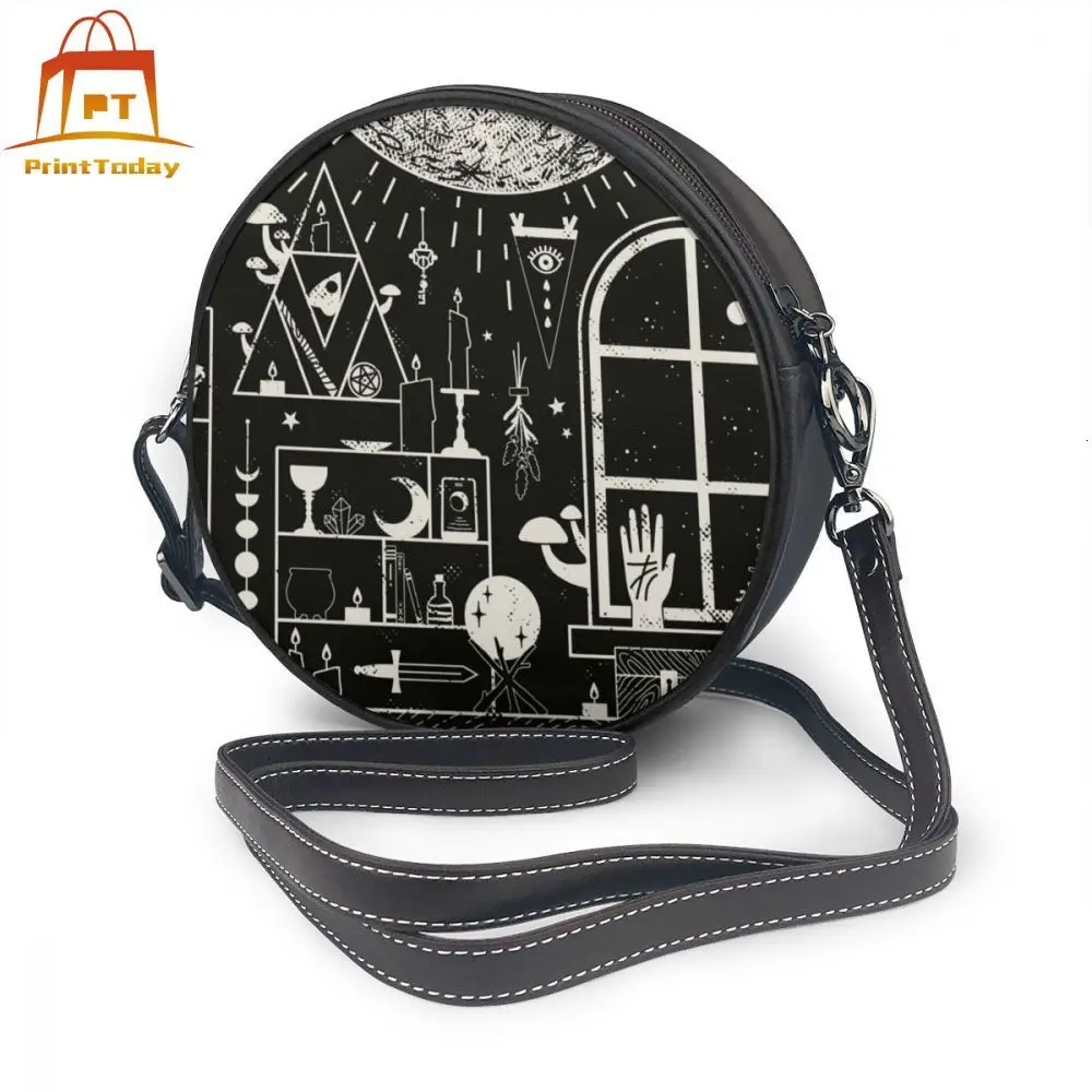 

Moon Shoulder Bag Moon Leather Bag Shopping Teen Women Bags Trendy Multifunction Mini Pattern Round Purse