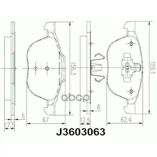Колодки Тормозные Ford Focus Ii 04-/Iii 10-/Mazda 3 03-/Volvo S40 04- Передние Nipparts J3603063 Nipparts арт. J3603063