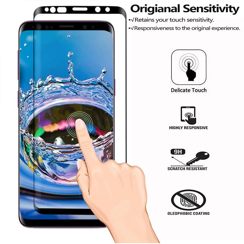 3D жесткий экран телефона защитная пленка, стекло для samsung S10 9H HD закаленное стекло для samsung Galaxy S8 S9 Plus Note 8 9